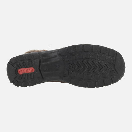 Botines de piel serraje marrón para mujer con membrana impermeable