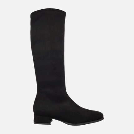 Botas altas en tejido elástico efecto ante con Eco Dry