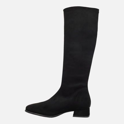 Botas altas en tejido elástico efecto ante con Eco Dry
