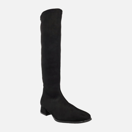 Botas altas en tejido elástico efecto ante con Eco Dry