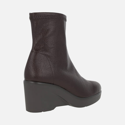 Botines de cuña efecto calcetín en tejido efecto piel con Eco Dry solutions
