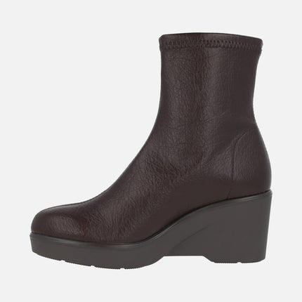 Botines de cuña efecto calcetín en tejido efecto piel con Eco Dry solutions