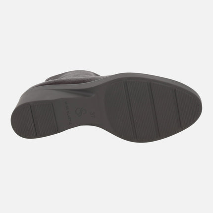 Botines de cuña efecto calcetín en tejido efecto piel con Eco Dry solutions