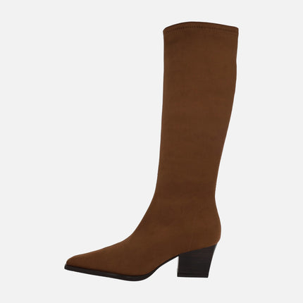 Botas altas en tejido acabado ante con sistema Eco Dry