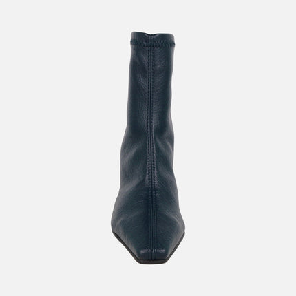 Botines de tacón estilo calcetín en tejido elástico efecto piel