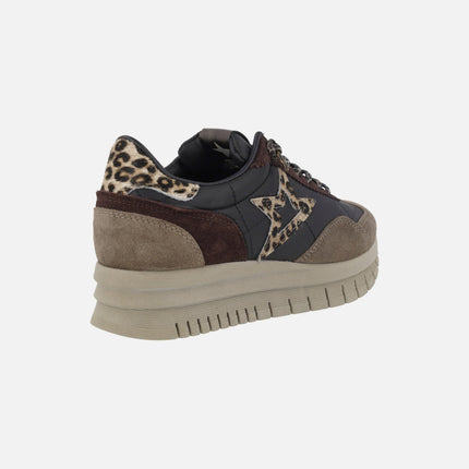 Black combi platform sneakers