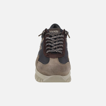 Black combi platform sneakers