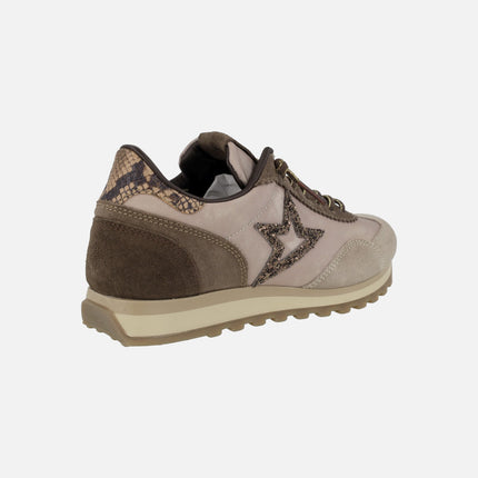 Women's sneakers in brown combination c-1259