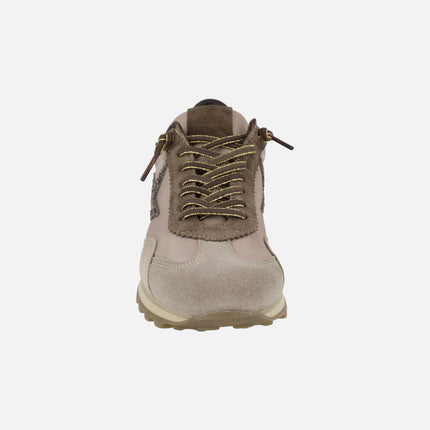 Women's sneakers in brown combination c-1259