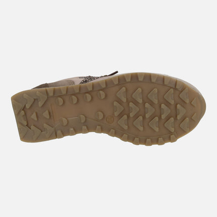 Women's sneakers in brown combination c-1259