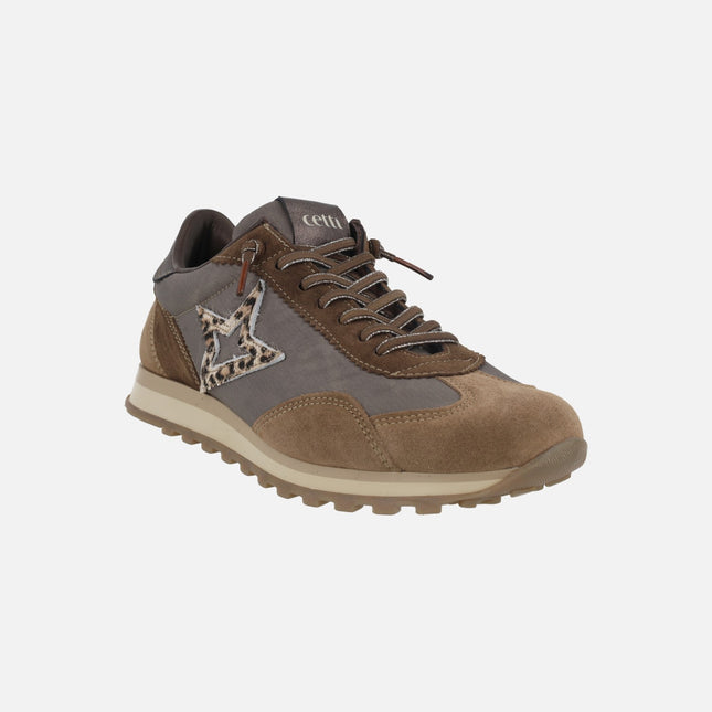 Zapatillas deportivas para mujer en combinado capuccino c-1259