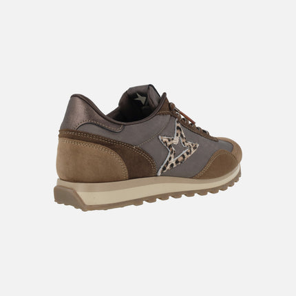 Zapatillas deportivas para mujer en combinado capuccino c-1259