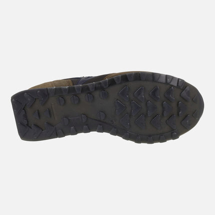 Zapatillas deportivas para hombre con cordones elásticos en combi marrón