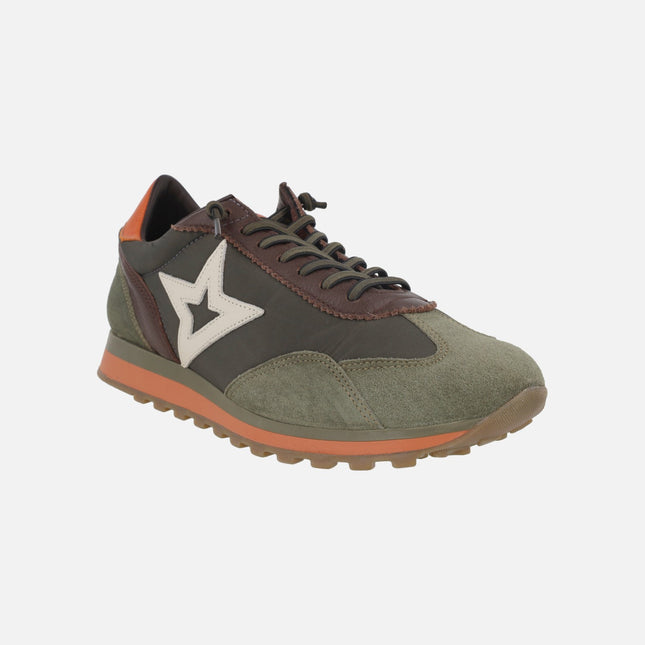 Zapatillas deportivas para hombre en combinado kaki