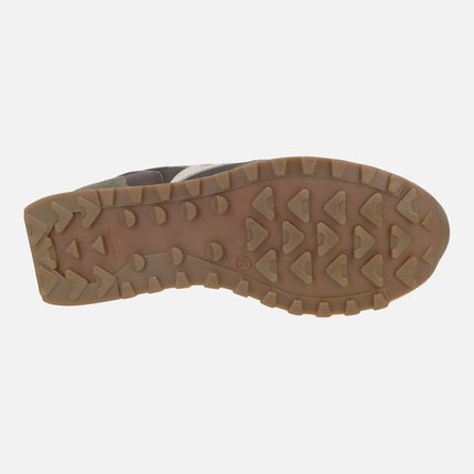 Zapatillas deportivas para hombre en combinado kaki