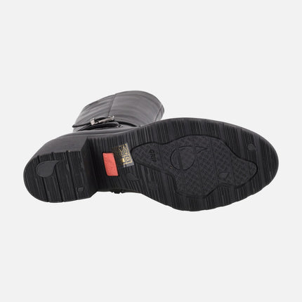 Botas altas para mujer en piel negra con membrana FLUCHOSTEX
