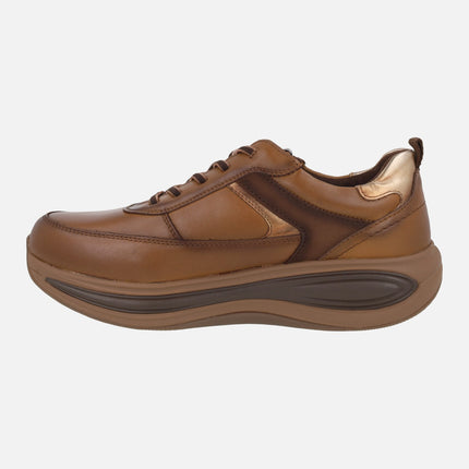 Deportivos de piel para mujer Showstep con cordones elásticos