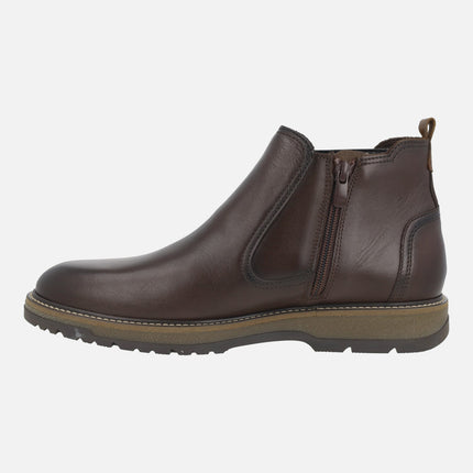 Botines de piel para hombre Buggy en marrón oscuro