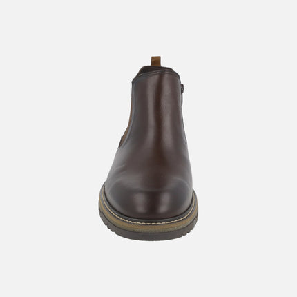 Botines de piel para hombre Buggy en marrón oscuro
