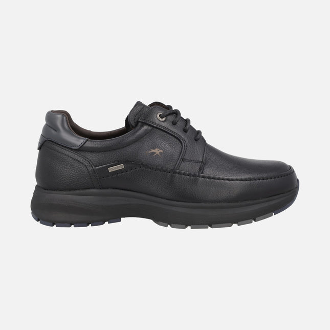 Zapatos para hombre de piel negra con cordones y membrana impermeable