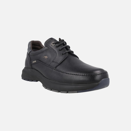Zapatos para hombre de piel negra con cordones y membrana impermeable