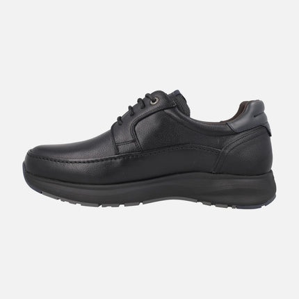 Zapatos para hombre de piel negra con cordones y membrana impermeable