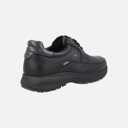 Zapatos para hombre de piel negra con cordones y membrana impermeable