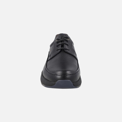 Zapatos para hombre de piel negra con cordones y membrana impermeable