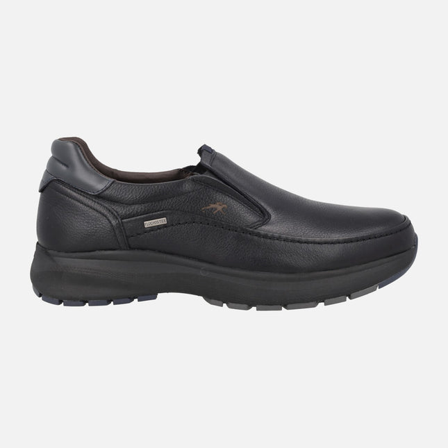 Leather moccasins with elastics and FLUCHOSTEX membrane