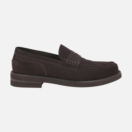 DAYTONA Brown suede loafers with mask