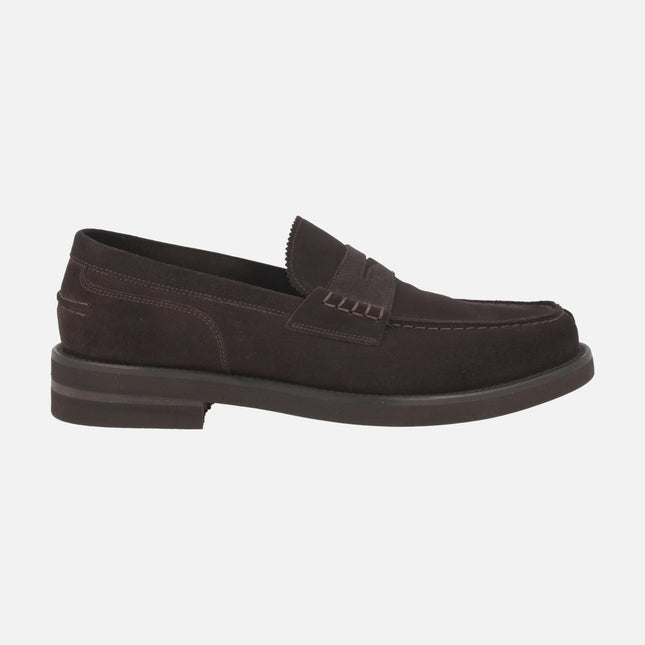 DAYTONA Brown suede loafers with mask