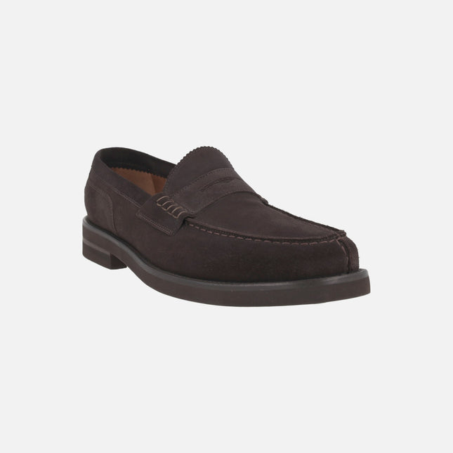 DAYTONA Brown suede loafers with mask