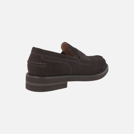 DAYTONA Brown suede loafers with mask