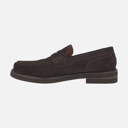 DAYTONA Brown suede loafers with mask
