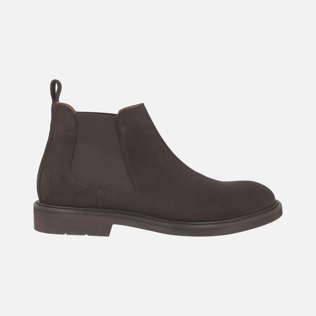 BALTIMORE men's chelsea boots in dark brown suede