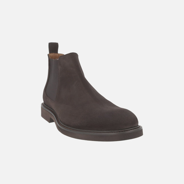 BALTIMORE men's chelsea boots in dark brown suede