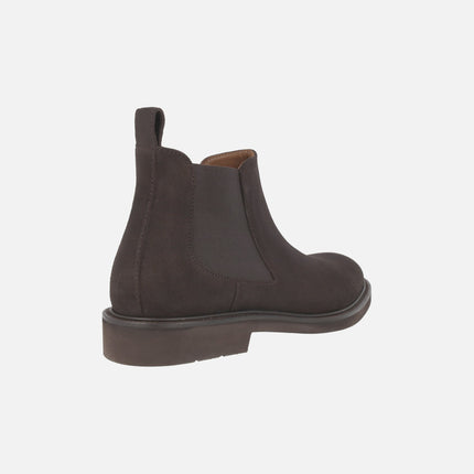 BALTIMORE men's chelsea boots in dark brown suede