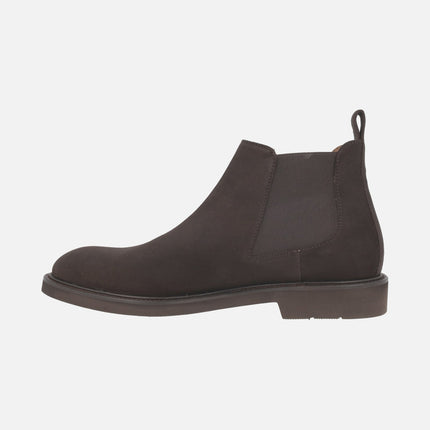 BALTIMORE men's chelsea boots in dark brown suede