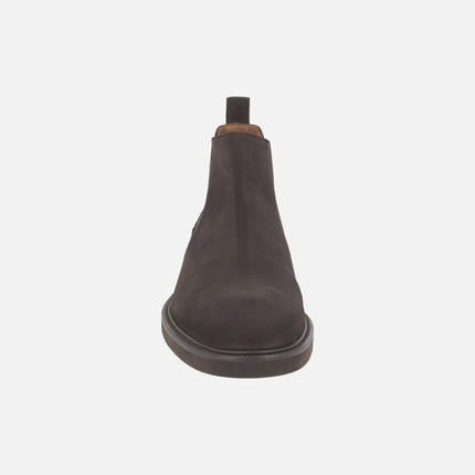 BALTIMORE men's chelsea boots in dark brown suede