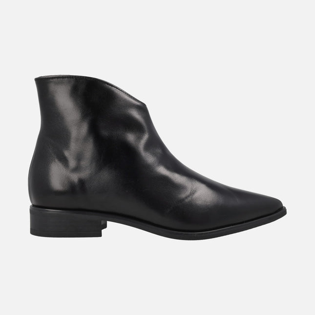 Botines lisos de Barminton con costura central y tacon bajo
