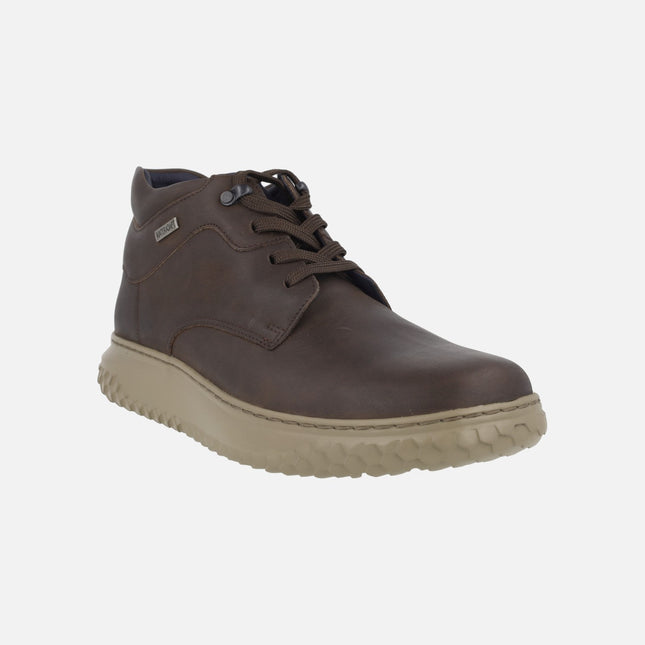 Brown leather ankle boots with waterproof membrane Terrain Water