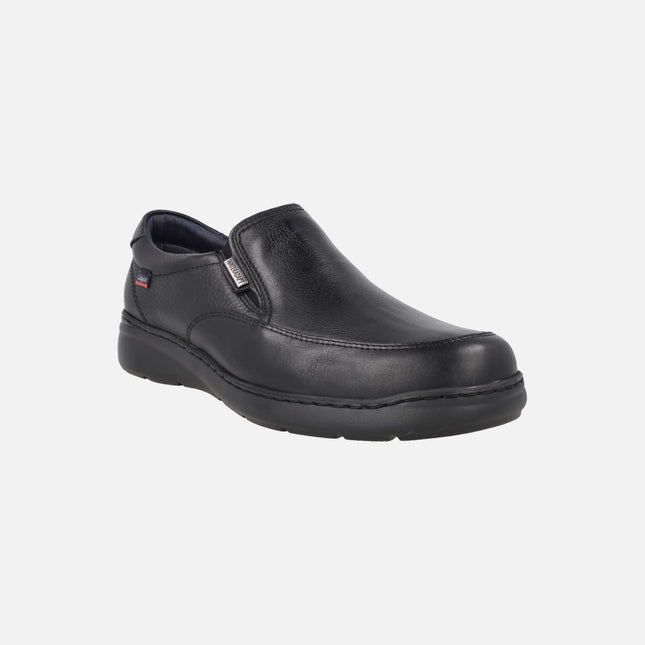 Black leather loafers with waterproof membrane for men Chuck Water