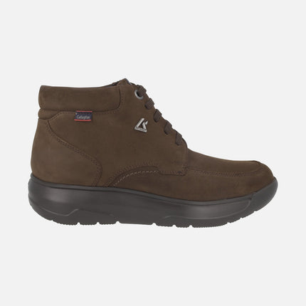 Algorit. casual men's ankle boots in brown nobuck with waterproof membrane