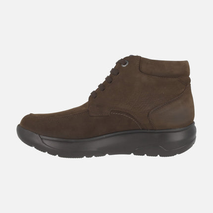Algorit. casual men's ankle boots in brown nobuck with waterproof membrane
