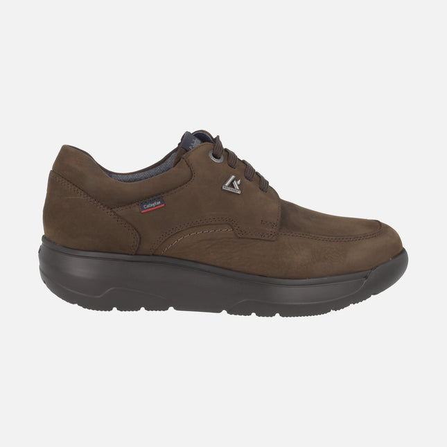 Men's brown lace-up shoes with WATERADAPT membrane