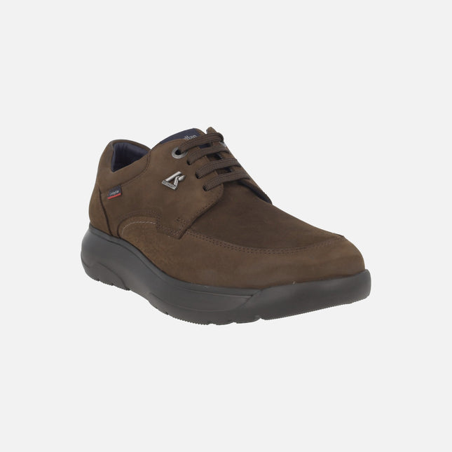 Men's brown lace-up shoes with WATERADAPT membrane
