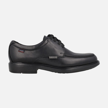 Men's black leather lace-up shoes with Wateradapt membrane