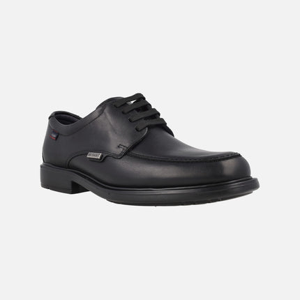 Men's black leather lace-up shoes with Wateradapt membrane