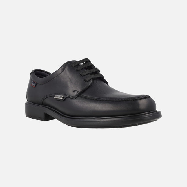 Men's black leather lace-up shoes with Wateradapt membrane