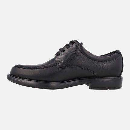 Men's black leather lace-up shoes with Wateradapt membrane